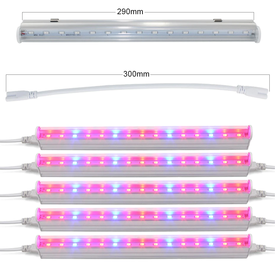 Светодиодный светать полный спектр T5 трубки светодиодный Лампа внутреннего освещения для теплиц гидропоники Системы парниковых красные