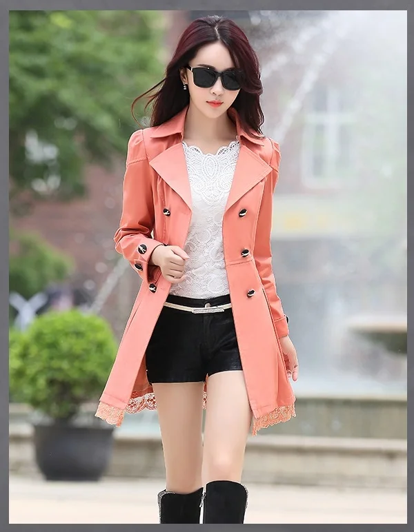 Женское базовое пальто большого размера, женское осеннее кружевное пальто с длинными рукавами, женское повседневное пальто Leisi, длинное Приталенное кружевное пальто A71 YAGENZ