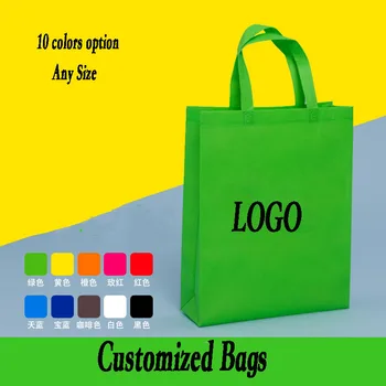 

wholesale 200pcs/lot 30x40x10cm non woven shopping bags customed logo cloth bag Personalized Handbags Party Meeting Gift Packing
