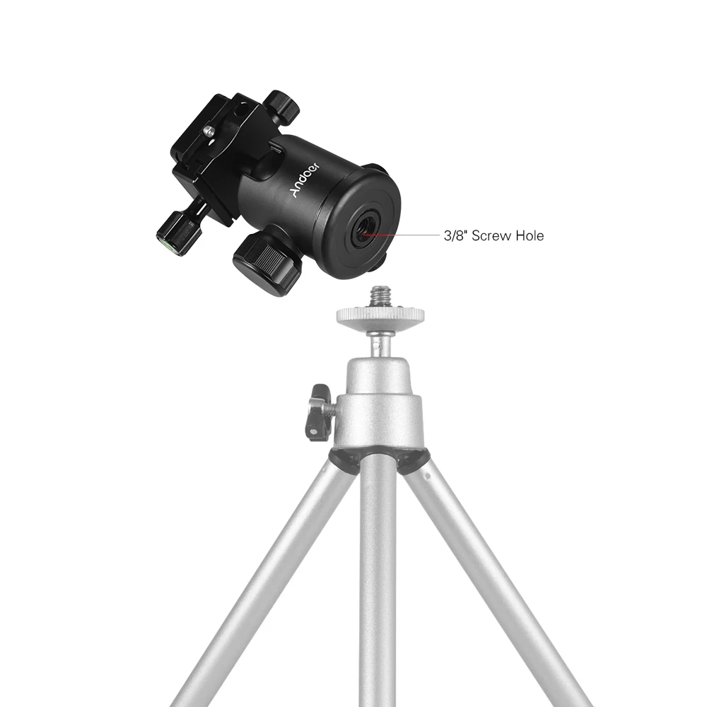 Andoer ручка шаровая Головка для штатива-трипода из 1/4 дюйма Винт 3/8 дюйма резьбовое отверстие 360 градусов вращающейся панорамной шариковой головкой для DSLR Камера