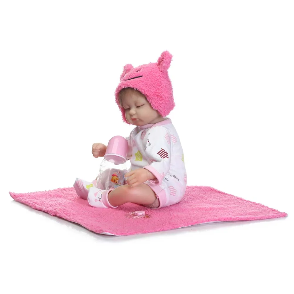 

NPK 16Inch Silicone Baby Doll Set Lifelike Reborn Newborn Dolls for Kid Playmate Toy Birthday Gift S7JN