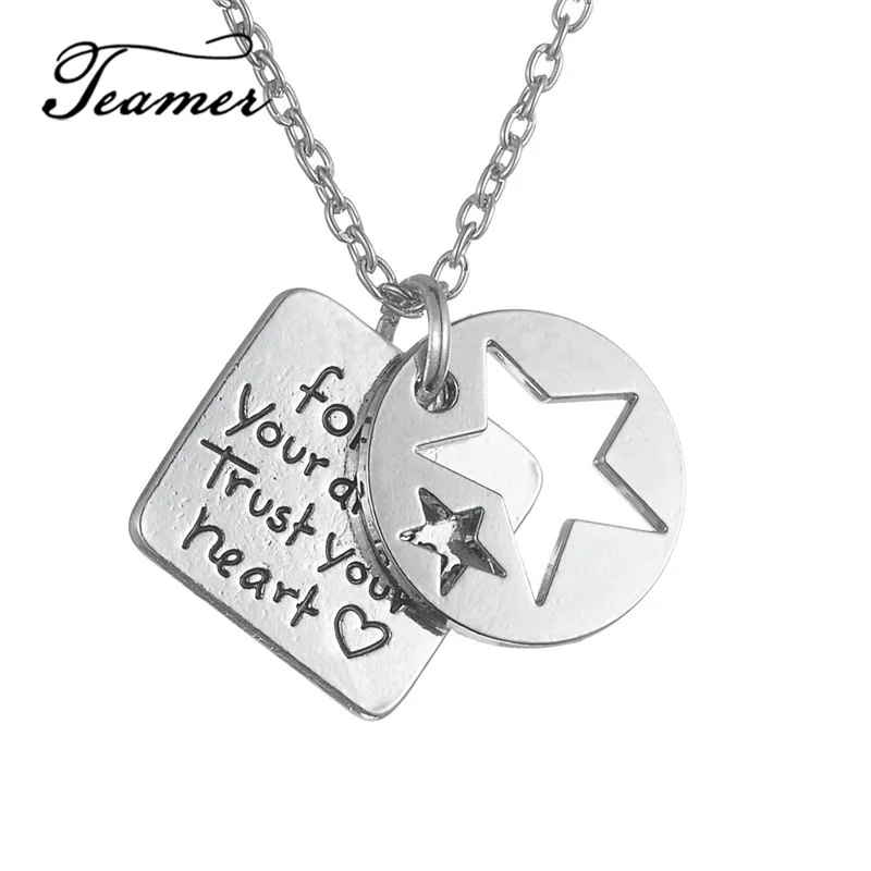 Кулон из цинкового сплава Teamer Little Star Follow Your Dreams Trust Heart ожерелье ручной работы с