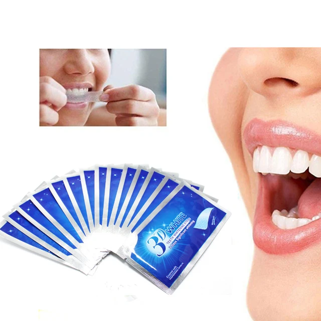 28Pcs/14Pairs Teeth Whitening Strips, 3D White Gel Tooth Dental kit