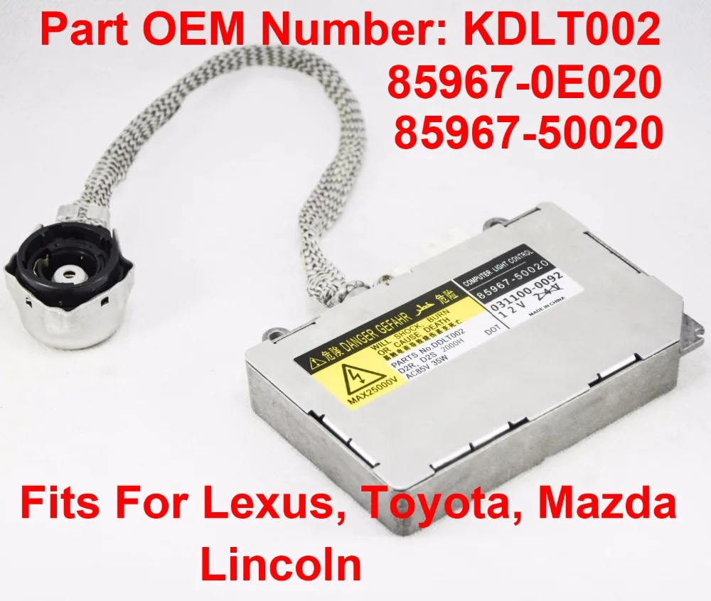 

D2S D2R 35W OEM HID Xenon Headlight Ballast Computer Unit Igniter KDLT002 85967-0E020 85967-50020 For Lexus Toyota Mazda Lincoln