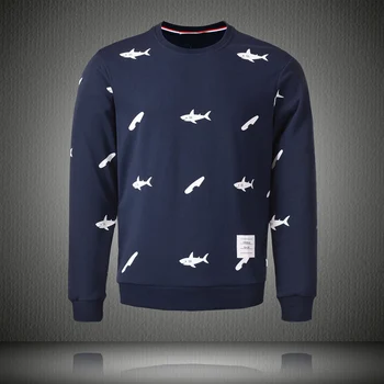

New 2019 Men gentleman Classic striped shark Kenye Hoodies Hoody hooded Sweatshirts velvet Cotton Drake Thicken Fleece #AB42