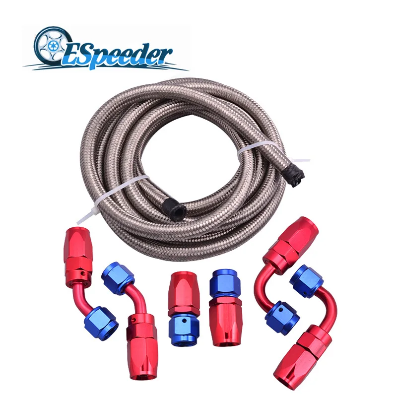 ESPEEDER AN4 Oil Fuel Hose Ends Fuel Adapters 0/45/90Degree Hose