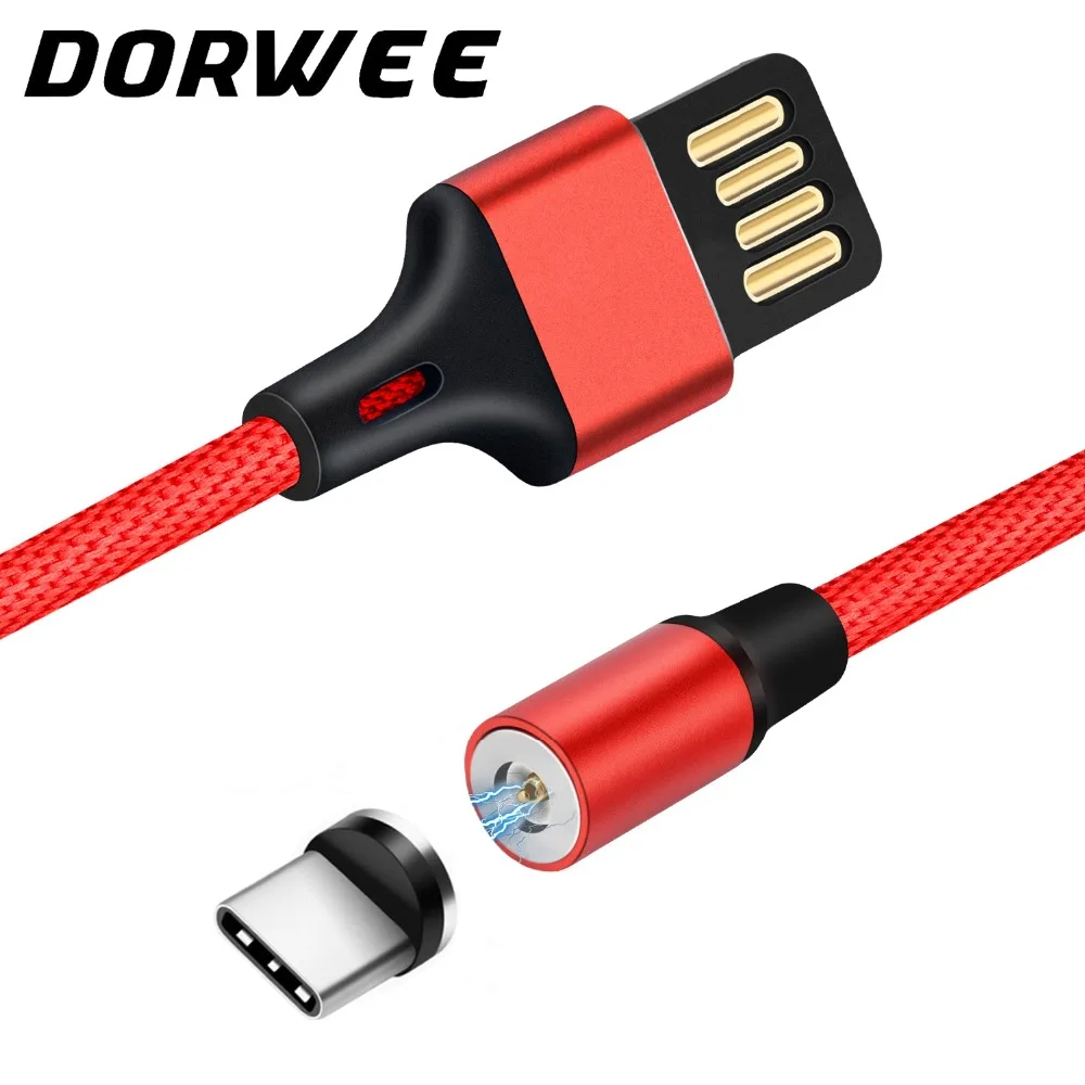 DORWEE usb type C/Micro USB/8 pin 3в1 Магнитный кабель USB C Быстрая зарядка Адаптерный Магнит для