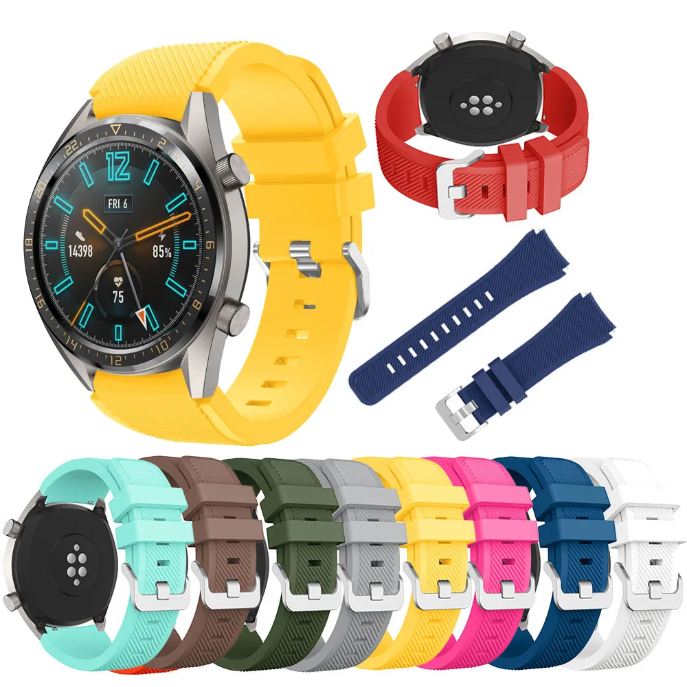 

Watch Strap Rubber Wrist Strap for Huawei Watch GT Silicone Watch Bands 22 mm for Samsung Gear S3 Replacement Bracelet Band
