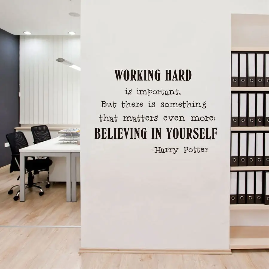 Glauben in selbst Wandkunst Aufkleber Harry Potter Zitate Vinyl Wandtattoos Für Büro Arbeitszimmer Dekoration in Glauben in selbst Wandkunst Aufkleber Harry
