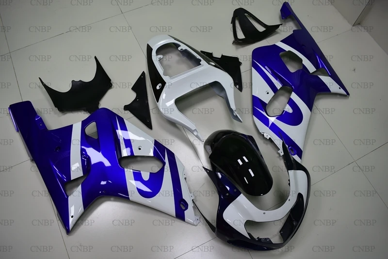 

GSXR600 GSXR750 GSXR1000 03 02 Fairing Kits GSXR600 GSXR750 GSXR1000 2000 - 2003 K12 Blue White 2001 Abs Fairing