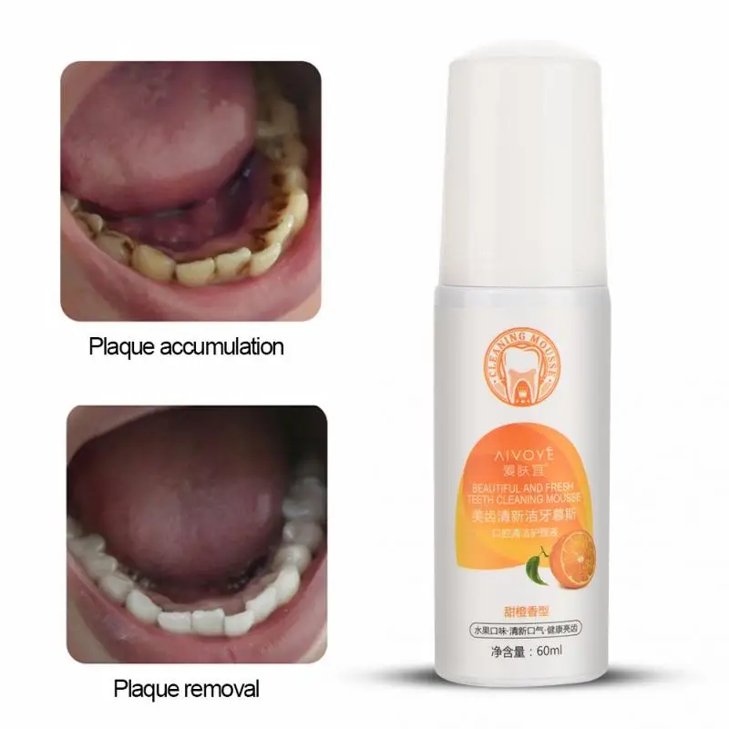 60ml Teeth Whitening Foam Teeth Stain Removal Toothpaste Oral Hygiene