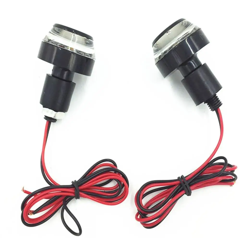 black 12 V модификация мотоцикла Руль конец светодиодный указатели поворота с кронштейны черного цвета - Цвет: black