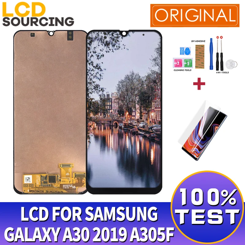 ЖК-дисплей 6 4 дюйма для Samsung Galaxy A30 A305F A305FD с рамкой сенсорный экран дигитайзером в