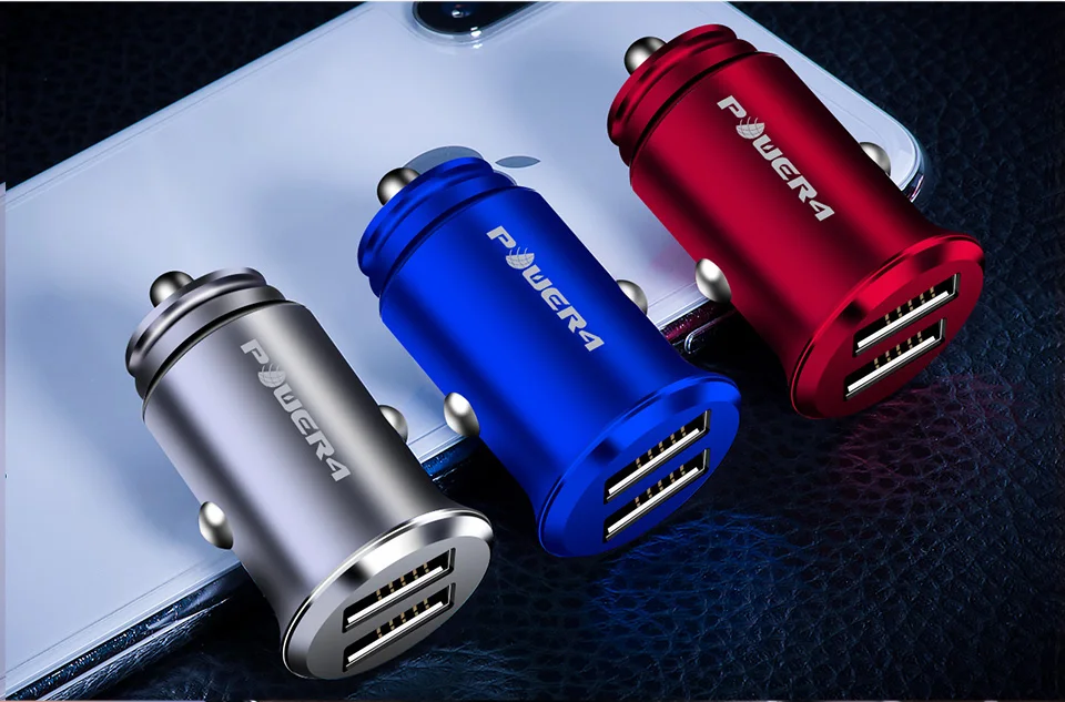 Power4 миниатюрный usb-светодиод автомобильное зарядное устройство 4.8A для телефонов samsung Xiaomi Быстрая зарядка в автомобильное зарядное устройство адаптер QC3.0/2,0 для iPhone Oneplus