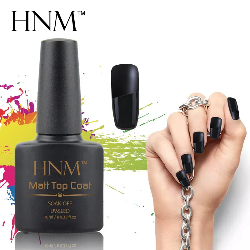 

HNM 10ml Matt Top UV Gel Nail Polish Primer Rubber Top LED Lamp Gel Polish Matt Primer Gel Varnish Soak Off Semi Permanent Ink