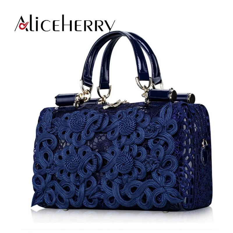 

Luxury Women Designer Handbags Brands Boston Totes Vintage Crossbody Messenger Bags Genuine Leather Lace Women Shoulder Bag