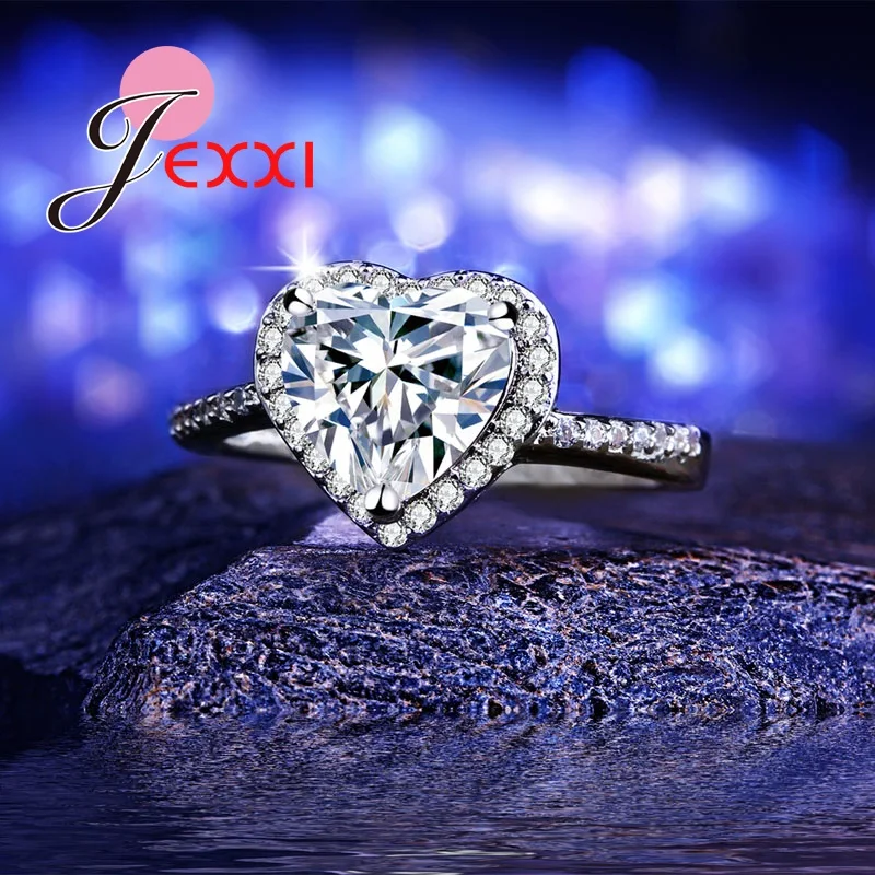 Высокое качество Настоящее 925 Серебряное кольцо для женщин винтажное ювелирное изделие модное сердце любовь продвижение белый Анель Bijoux Bague свадьба