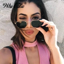 WHO CUTIE, маленькие шестигранные солнцезащитные очки для мужчин и женщин, фирменный дизайн, Ретро стиль, металлическая оправа, плоский верх, линзы, солнцезащитные очки, оттенки 682