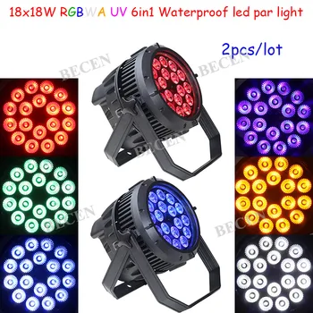 

2pcs/lot Outdoor 18x18W RGBWA UV 6IN1 Led par light Waterproof Par dj lights Ship from US