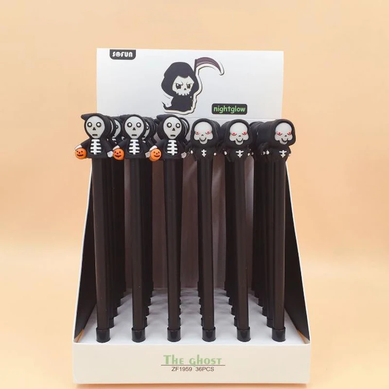 

4 Pcs/set Kawaii Halloween Series Ghost Skull Skeleton Gel Pens Unisex Pen Roller Pens Stationery Office School Supplies Gift