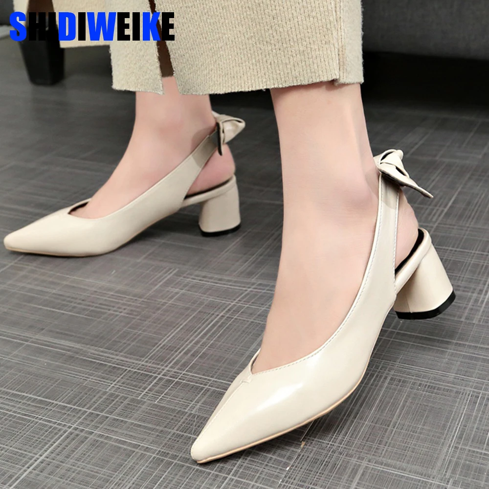 pointed thick heels