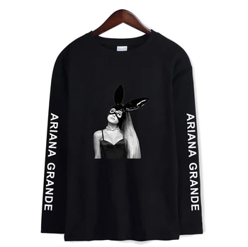 

New Ariana Grande hot T-shirt Long sleeve t-shirt letter printing trend T-shirt casual bottoming round neck shirt