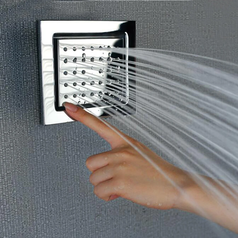 

Full copper main silicone nozzle faucet sprinkler sprinkler square waist spray concealed shower accessories SPA Massage TL072