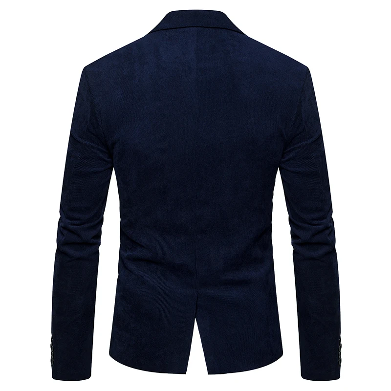 New 2018 winter spring men casual suit men pop turn-down collar Corduroy Worsted Fabric pocket  Button decorate men's suit coat