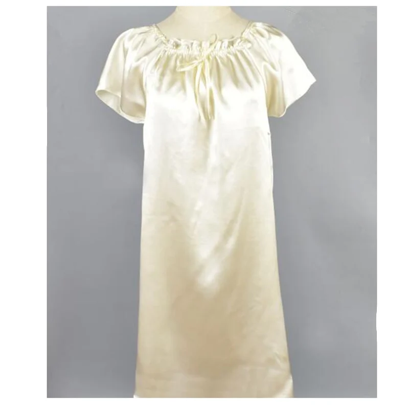 

NEW ARRIVAL 100% Mulberry Silk Nightdress Natural Satin Silk Nightgown Soft&Cool Summer Sleepshirts Nightwear Multicolor