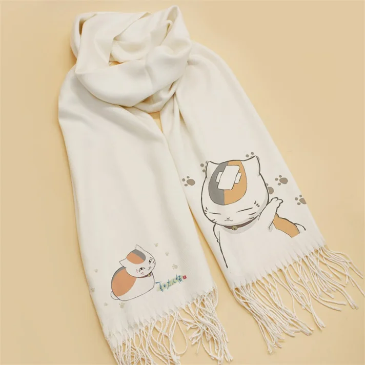 Шарф Natsume Yuujinchou мягкий белый теплый зимний шарф шаль модные новые подарки на