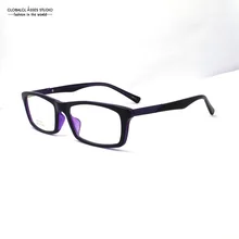 Большой объектив прямоугольные ацетат очки женский, черный на кристалл фиолетовый цвет лоскутное рецепта линзы Рамки № 2178 col.14