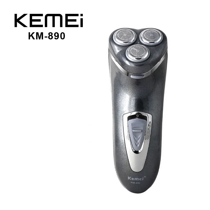 KEMEI KM-890 электробритва тройное лезвие электрический Перезаряжаемый для бритья бритвы для мужчин уход за лицом 3D плавающий