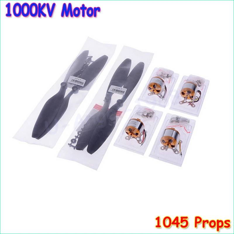 4set A2212 13T 1000KV Brushless Motor w 4 x 1045 10 4 5 Propellers 2 pair
