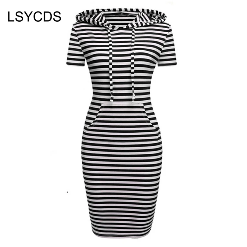 

2018 Women Hooded with Pockets Spring Summer Casual Party Home Wear Soft Bodycon Sheath Pencil Dress