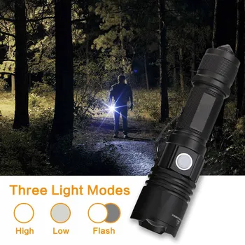 

Rechargeable LED Tactical Flashlight With Attack Heads Safety Hammer LED Torch Light linterna Ultra Bright torch camping light