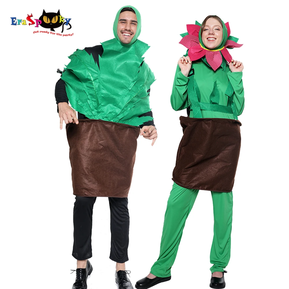 

Cartoon Jumpsuit Men's Funny Cactus Flower Plant Pot Cosplay Halloween costume for Adult Carnival Party Couple Fancy Dress
