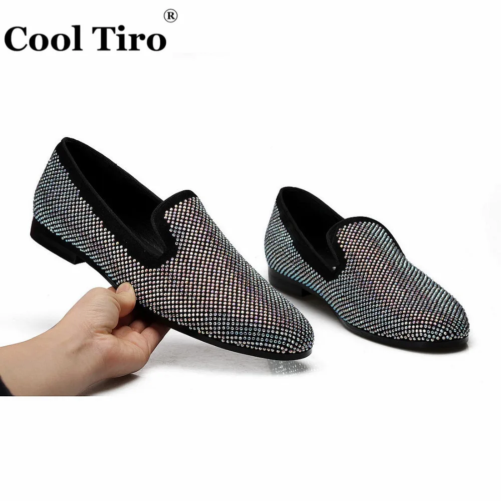 White Rhinestone Men Loafers Strass flat (5)