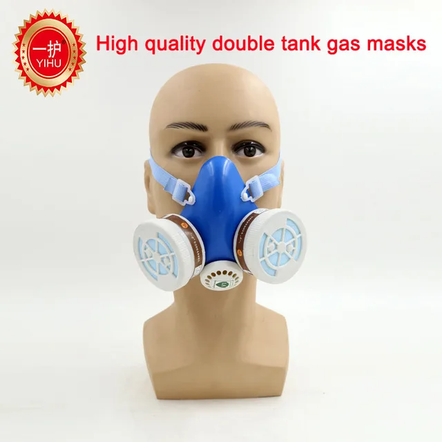 YIHU gas mask blue Two pot efficient respirator gas mask paint spray