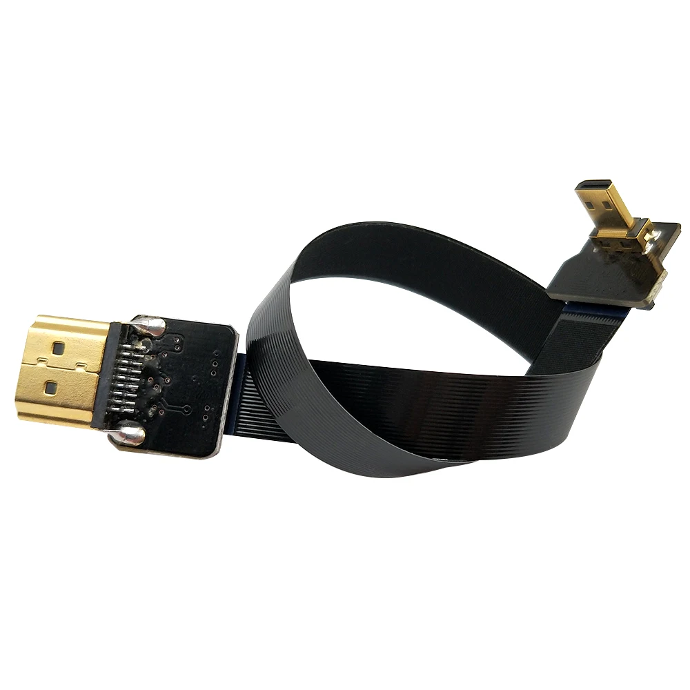 Danspeed جديد fpv hdmi النوع a ذكر إلى hdmi مايكرو تصل بزاوية 90 درجة ذكر شقة الكابل ل gopro multicopter التصوير الجوي