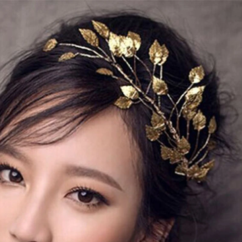 Gold Wedding Hair Ornaments Leaf Bridal Hair Vine Women Head
