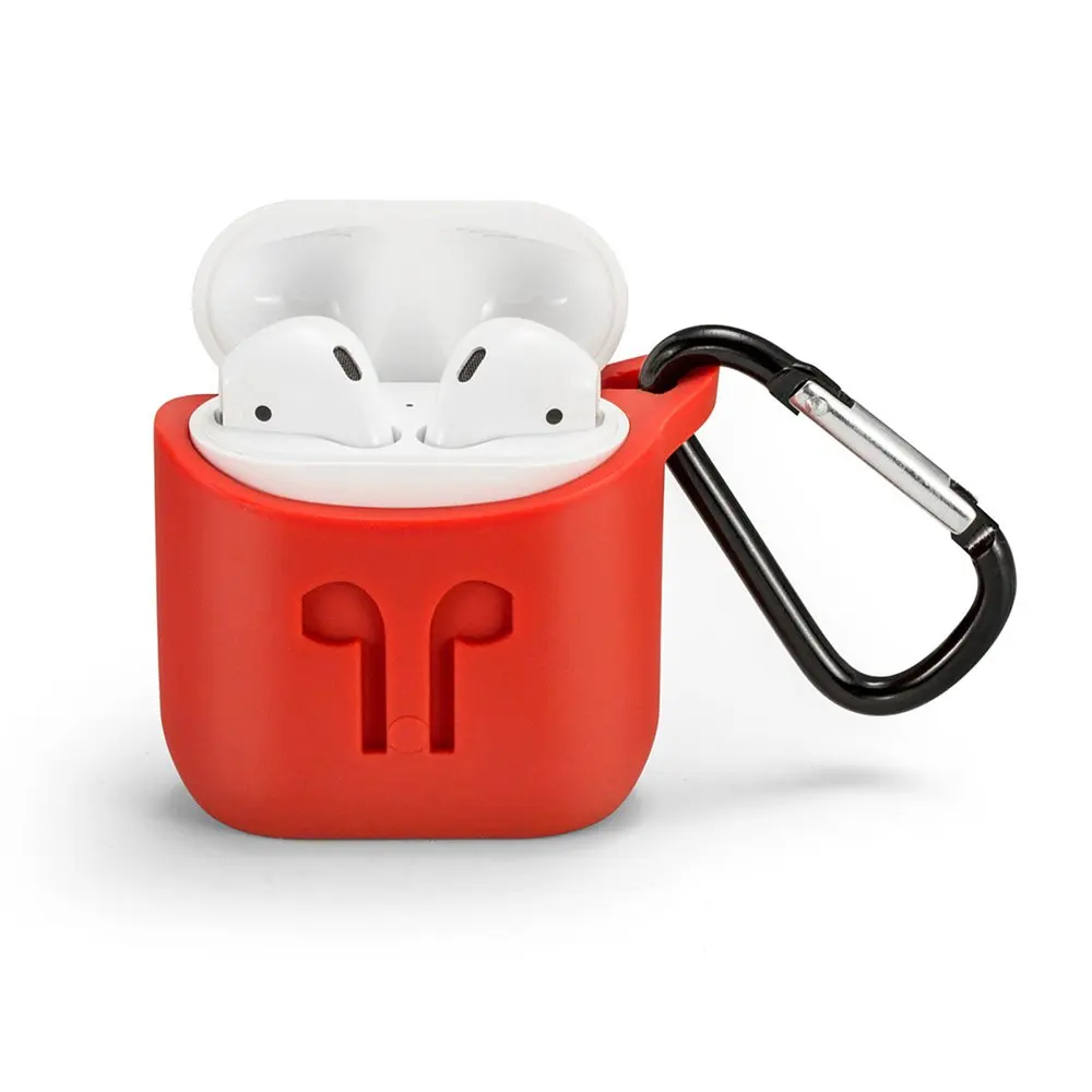 Silicone Case Cover Earphone Storage Pouch Box Shockproof Protective Case With Buckle for Apple