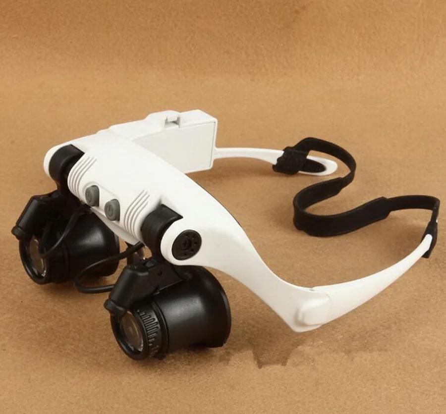 by-dhl-20pcs-10X-15X-20X-25X-LED-Magnifier-Double-Eye-Glasses-Loupe-Lens-Jeweler-Watch