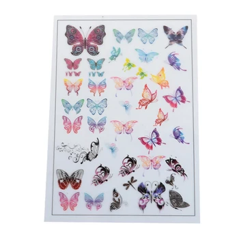 

Transparent with colored butterfly pattern rectangular PVC resin crystal Epoxy decorative stickers about 15x10.5cm-2 sheets