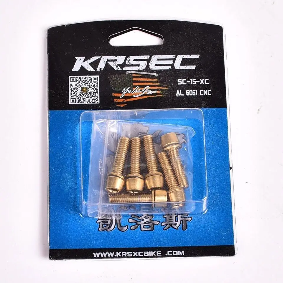 Steel Ti Titanium plated Screws Bolts With Washer M5*18mm for Bike Bicycle Stems & Handlebar 6pcs rainbow Golden Color Steel Ti Titanium plated Screws Bolts With Washer M5*18mm for Bike Bicycle Stems & Handlebar 6pcs rainbow Golden Color