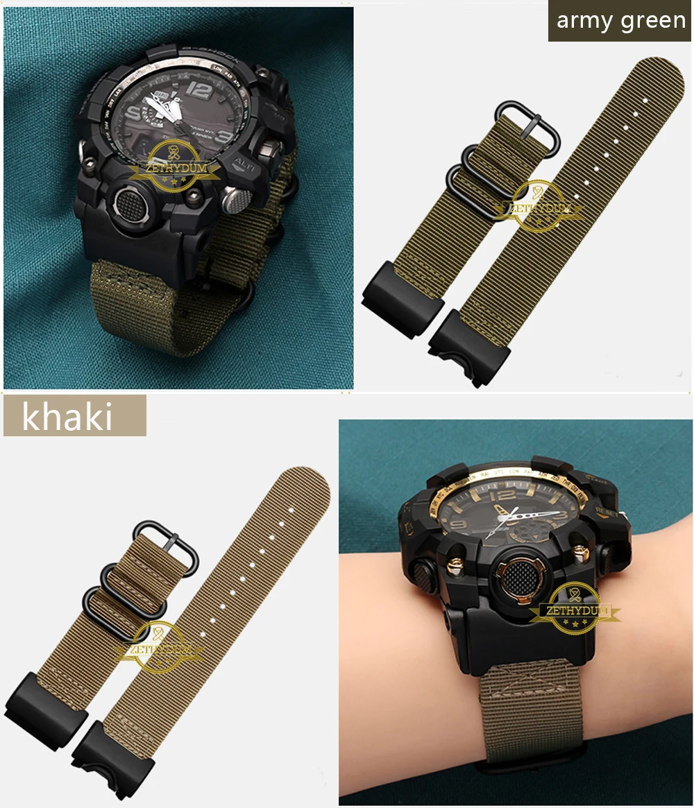 Нейлоновый ремешок для часов casio GWG-1000GB часы-браслет с пластиковыми терминалами сменный ремешок для часов браслет спортивные часы