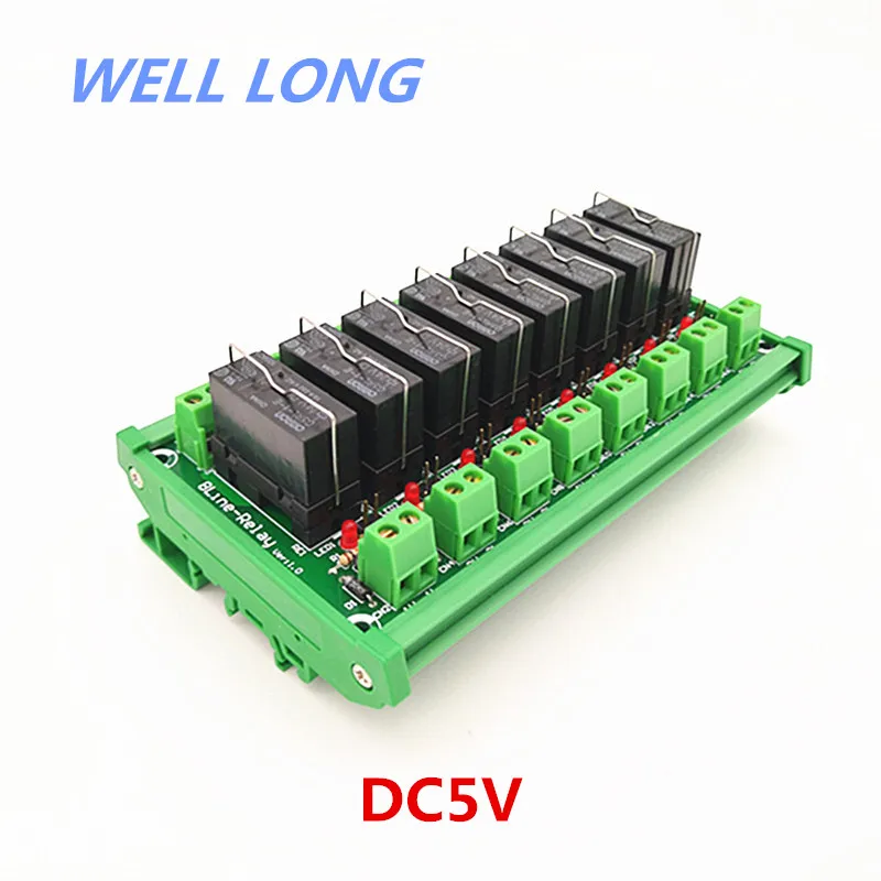 

DIN Rail Mount 8 Channel SPDT 16A Power Relay Interface Module,OMRON G5RL-1-E 5VDC Relay.