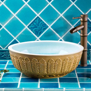 

Jingdezhen bowl factory directly ceramic hand painted hand art basin bathroom sinks Countertop Washbasin