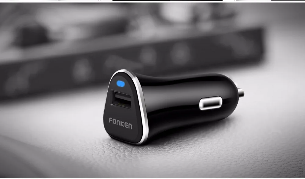 FONKEN автомобильное зарядное устройство Quick Charge 3,0 Автомобильное зарядное устройство портативное универсальное зарядное устройство для телефона быстрое USB интеллектуальное переключение мощности Светодиодный светильник