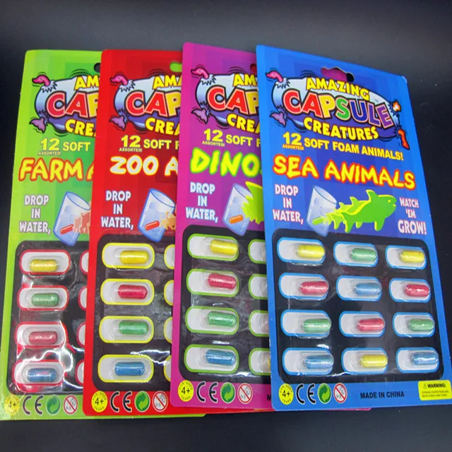 48pcs water growing toy for kid sea animals grow toys dinosaurs capsule