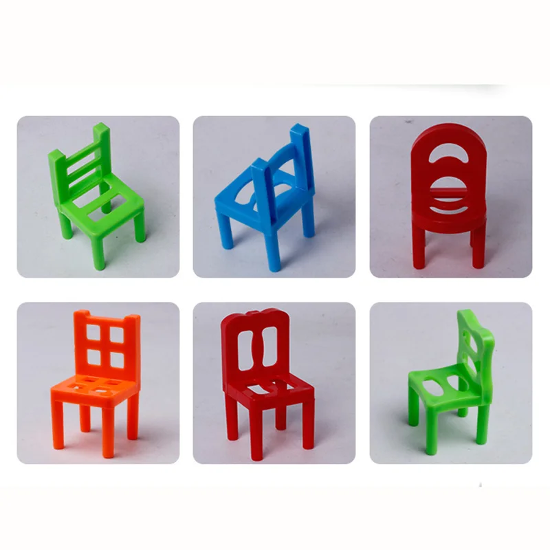 18/24 PCS Balance Chair Puzzle Board Game Family/Party Best Gift for Children Funny Colorful Game without 